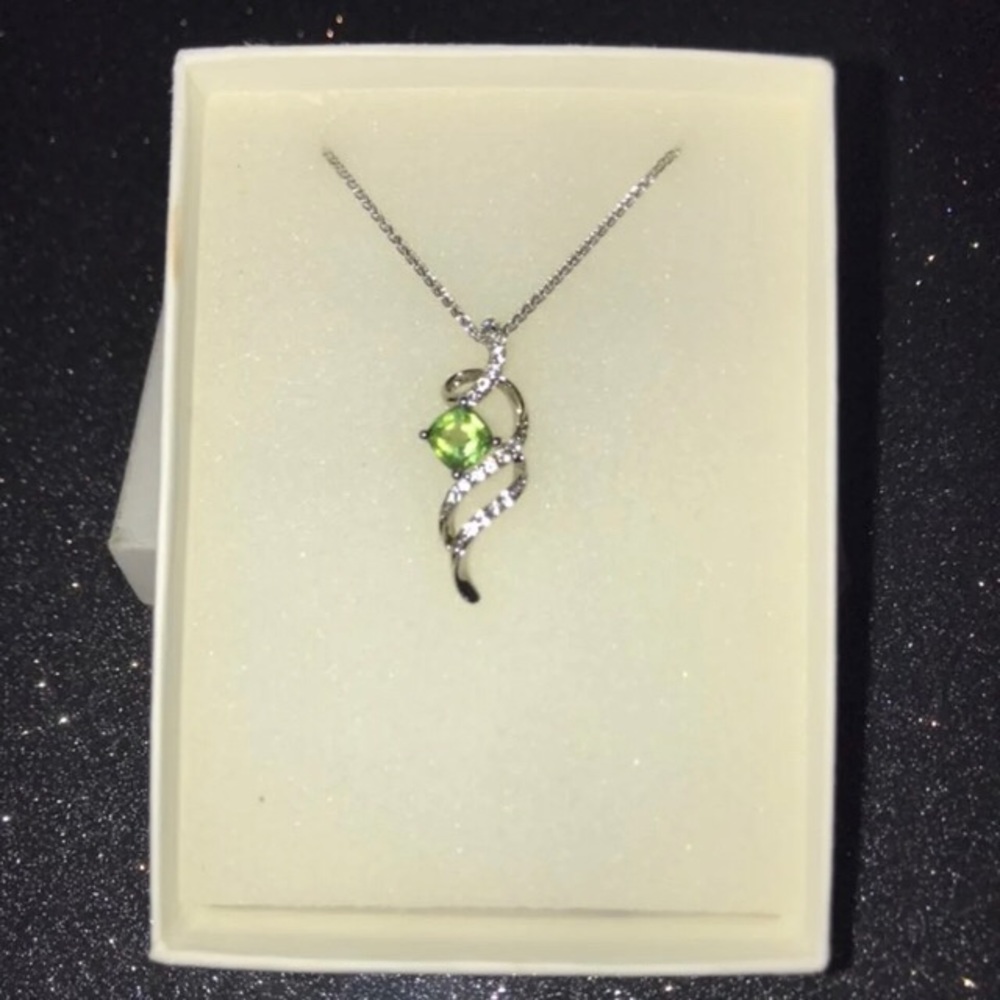 Diamond Birthstone Swirl Necklace